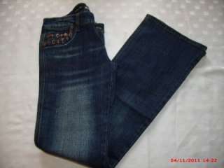 New Womens Jeans By Miss Posh Boot Cut Stud & Buckle Pocket Detail 