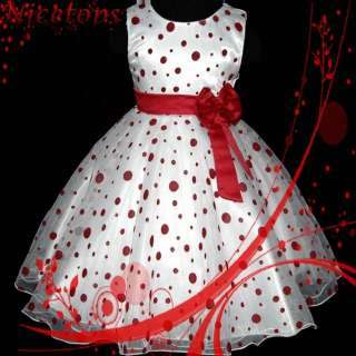 Red Bishop Christening Flower Girl Dress SZ 3 4 5 6 7 8  
