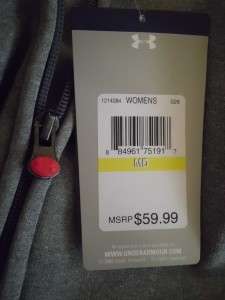 Under Armour ColdGear Hoodie Sweatshirt M $60 Womens Loose Gray Pink 