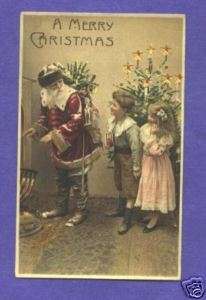 HTL20 Hold to Light Santa Claus postcard, Children  