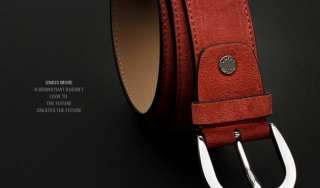 New Mens Fantastic Casual Buckle Belt, Calf Suede + Genuine 