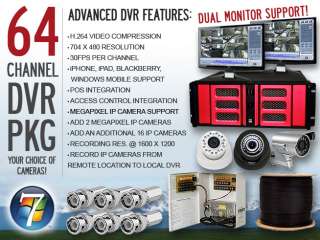 64 Ch Enterprise DVR H.264 Video Surveillance Camera Package CCTV D1 