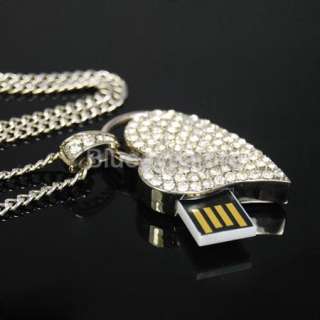 4GB Crystal Heart Necklace USB 2.0 Flash Memory Drive  