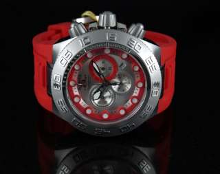   Subaqua Sport Chronograph Stainless Steel Case Red Strap Watch New