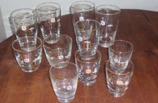 LOT 11 VTG DRINKING GLASS JUICE TUMBLER GLASSES RC GOLD  