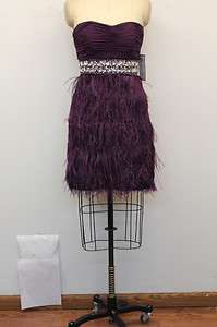   Beaded Feather W/Shirred Bodice Prom/Homecoming/Cocktail Dress  