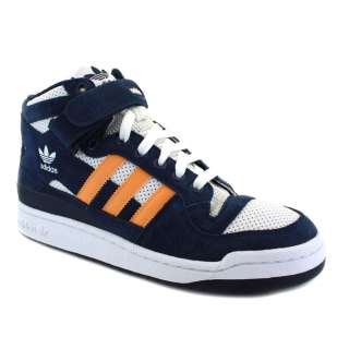 Adidas Forum Mid Rs Single Velcro Leather Mens Trainers V24712 Navy 