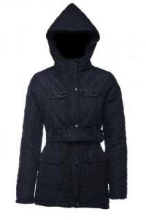 LADIES WOMENS JACKET PADDED QUILTED HOODED COAT UK SIZE 8 16  