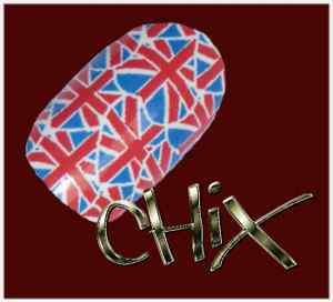 CHIX Nail Wraps Union Jack Hearts Red White Blue Flag Fingers Toes 
