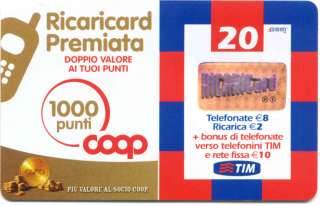 RICARICA TIM COOP RICARICARD PREMIATA SUPERMERCATI  