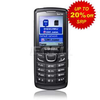 Brand New SIM Free Unlocked Samsung E1252 Dual SIM Phone   Black