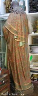   Statue bois polychrome XIXéme SACRE COEUR de JESUS