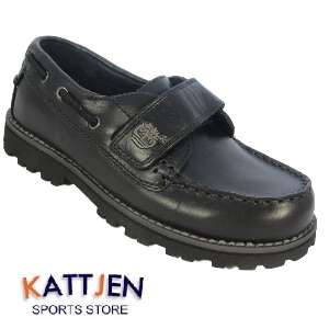 Timberland Boys Leather Boat School Shoe Black 60792  
