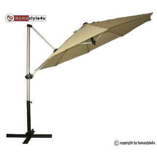 Sunshade Sun Umbrella Parasol Garden Aluminium khaki  