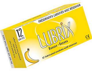   Préservatifs LUBRIX en boîte de 12 (Banane)