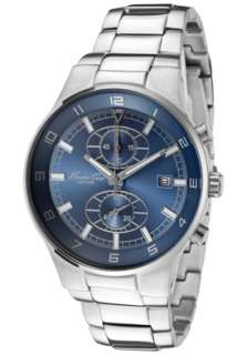 Kenneth Cole Watch KC3500 Mens Chronograph Blue Dial Stainless Steel 