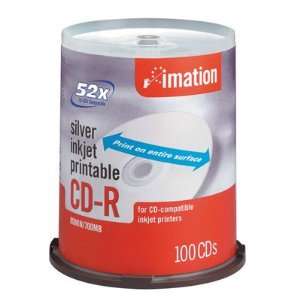  Imation Cd R 80 Minute 700 Mb 52x Inkjet & Hub Printable 