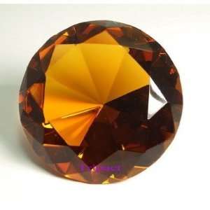  Crystal Diamond Jewel Paperweight 200 mm Amber