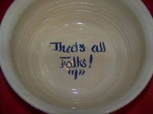 MARSHALL POTTERY USA E.J. HUMPHRIES HUGE STONEWARE POPCORN IS FOR 