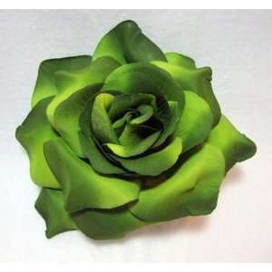  NEW Green Rose Hair Flower Clip Pin and Pony Tail, Limited 
