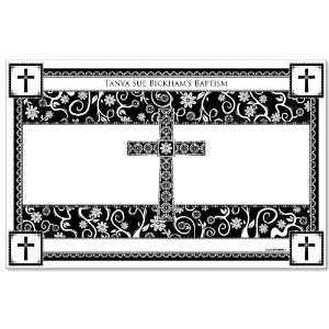   Black & White Cross   Personalized Baptism Placemats Toys & Games