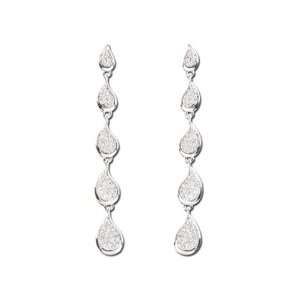  14K White Gold 1/3 ct. Diamond Drop Earrings Jewelry