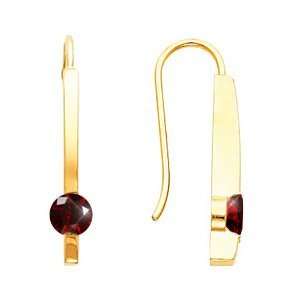   Gold Stud Earrings with Deep Red Diamond 3/4 carat each Brilliant cut