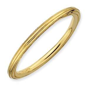    Sterling Silver Stackable Gold plated Step down Ring Jewelry