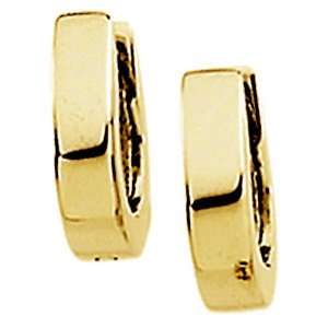    Hinged Hoop Huggie Earrings   10 mm   14K Yellow Gold Jewelry