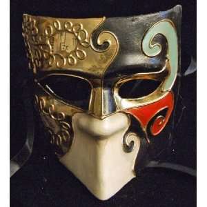   Black & Gold Mask Mardi Masquerade Halloween Costume 