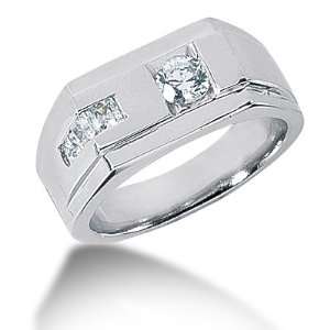  0.65 Ct Men Diamond Ring Wedding Band Princess Cut Channel 