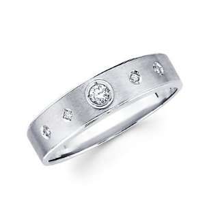  Size  10.5   New 14k White Gold Mens Diamond Solitaire Wedding Ring 