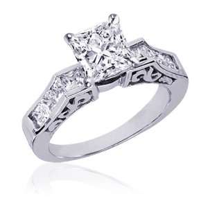 com 1.75 Ct Princess Cut Diamond Vintage Engagement Ring Channel Set 