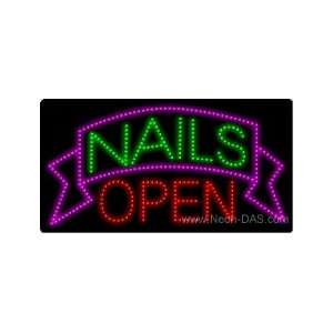 Nails Open Outdoor LED Sign 20 x 37 