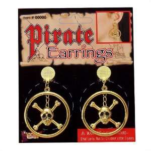  Crossbone Skull Pirate Earrings Toys & Games