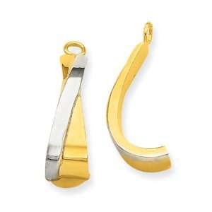  14k Yellow Gold Crossover J Hoop Earring Jackets Jewelry
