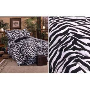  5 Piece Queen Size Zebra Print Bed in a Bag Set (includes 