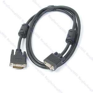 DVI 24+5 Pin Male to VGA M D Sub 15 P Adapter Cable 5ft  