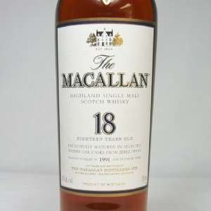 Macallan 18 Years Old Aged Highland Single Malt Scotch Whisky 750ml 