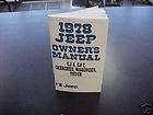 Jeep Owners Manual   1978 CJ5 / CJ7 / Wagoneer / Truck