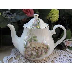    Heirloom English Cottage Bone China Teapot, 6 cup