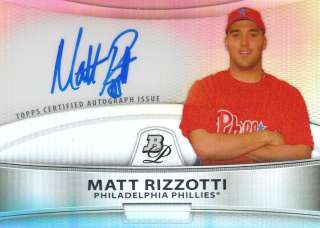 2010 Bowman Platinum Pros Phillies Matt Rizzotti AUTO  