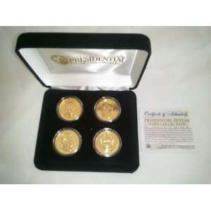  2009 24KT Gold Layered Presidential Dollars Gift Set 