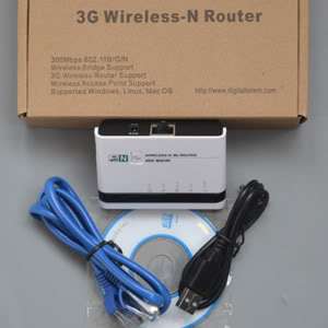 3G Router 802.11n + Wifi Bridge + AP + Network Adapter  