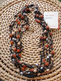 African Jewelry Beads Seeds 5 Strand Necklace Kenya BBB  