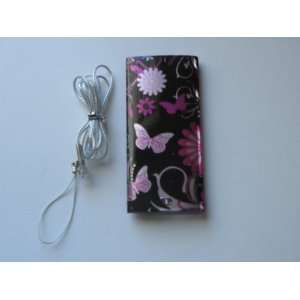 Ipod Nano 4th Generation Crystal Snap on Plastic Case / Pink Butterfly 
