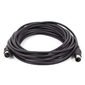  25ft MIDI Cable with 5 Pin DIN Plugs   Black Electronics