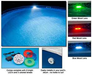 LED Above Ground Swimming Pool Light with Color Lens  