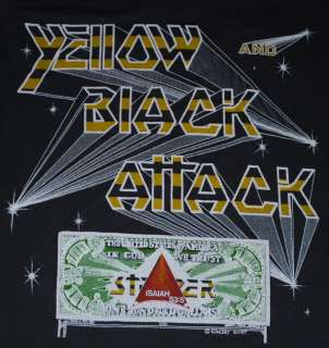VTG STRYPER YELLOW & BLACK ATTACK TOUR SHIRT 1985 S  