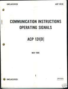 Commo Instructions, Operating Signals ACP 131(D), 1986  